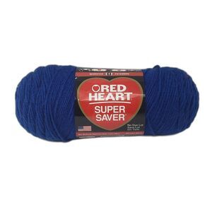 RED HEART Yarn Super Saver Worsted Yarn Royal E300 Blue NEW